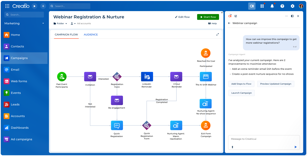 Marketing Agentic-CRM-Workflow-Platform-with-No-Code-and-AI-at-Its-Core-Creatio